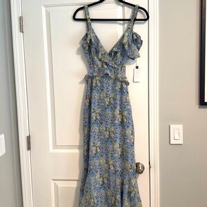 Astr the Label wildflower ruffle cutout midi dress new with tags size XS